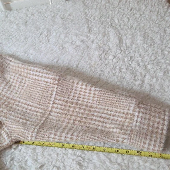 Anthropologie Greylin Houndstooth Jacket Sz M Petite Cream/Tan - Picture 12 of 13